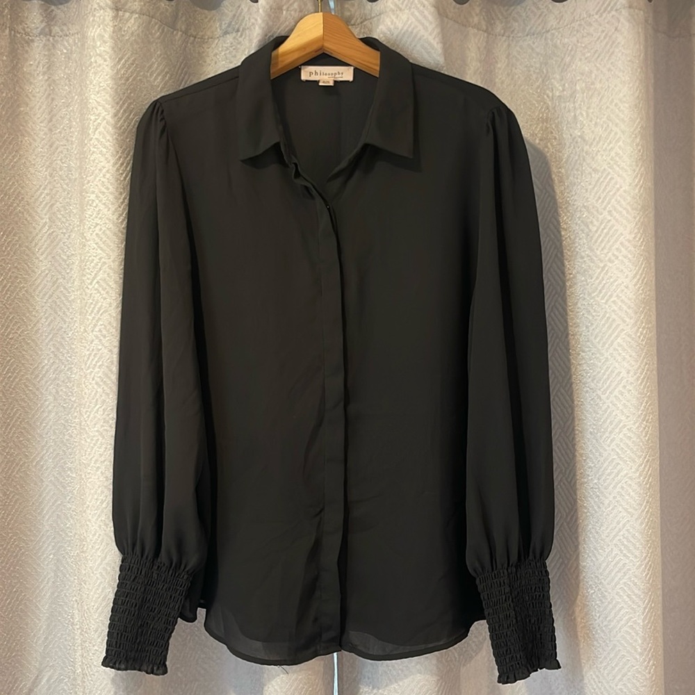 Black collared blouse